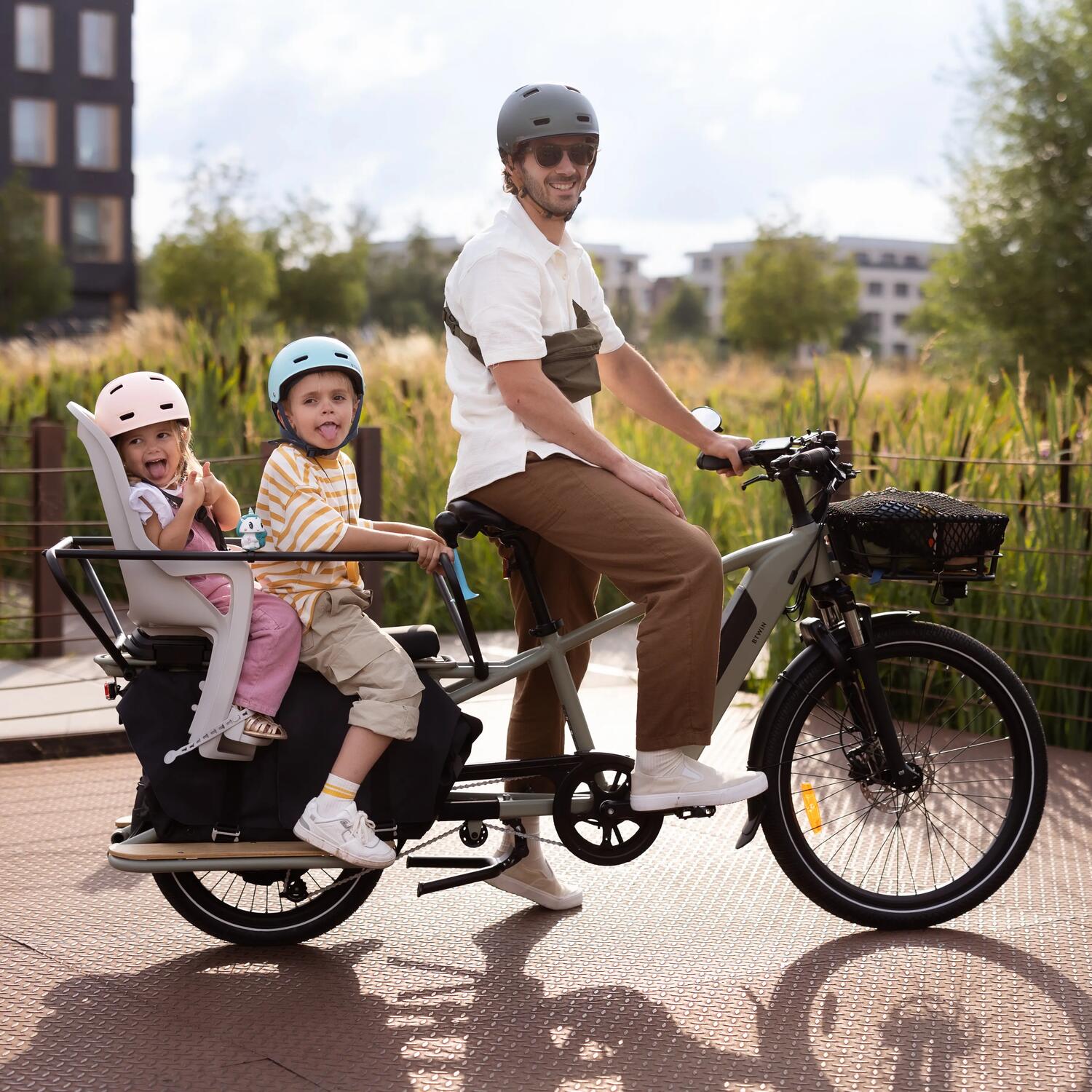 Vélo Cargo électrique Longtail R500E BTWIN – Image 3