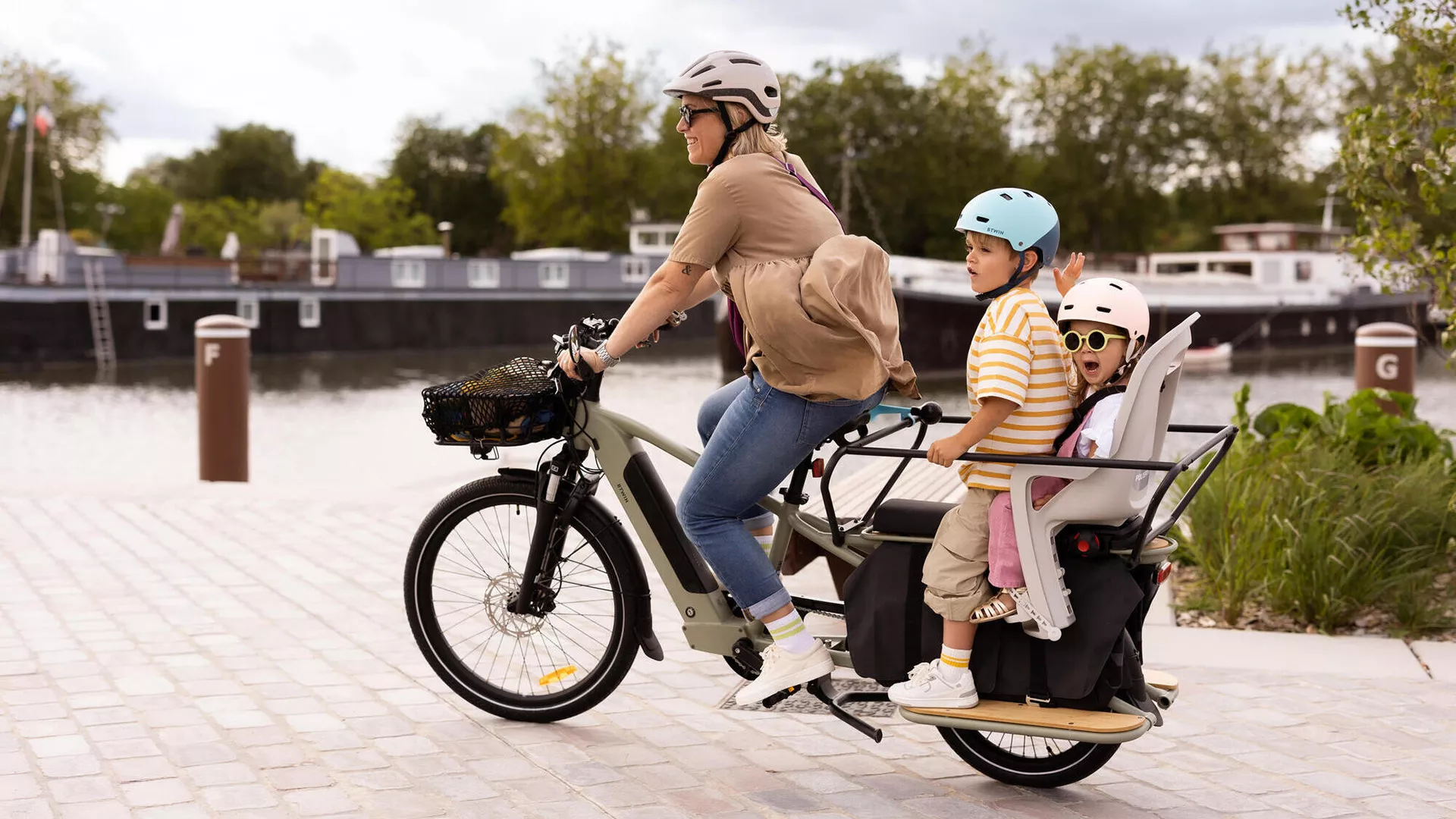 Vélo Cargo électrique Longtail R500E BTWIN
